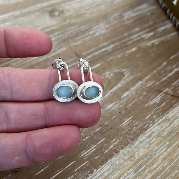 Sterling Silver Amy Faust Vintage Glass Earrings - Picture 1 of 5